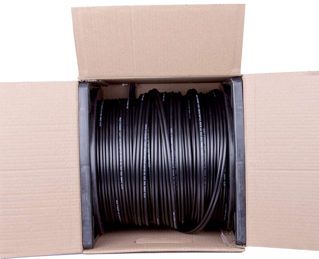 FiveStarCable Siamese RG6 Coaxial Cable with 18AWG Power Wire 500 ft. Combo CCTV Cable for Security Cameras, DVR, and Video Surveillance Systems RG6/U + 18/2 Color Black - Image 4