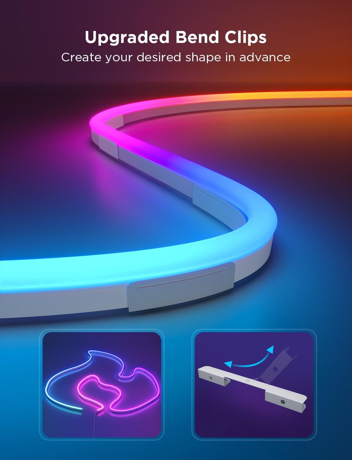 Govee RGBIC Neon Lights, LED Smart Neon Rope Light 2 Works with Matter, Alexa, Google Assistant, Custom DIY Neon Strip Lights for Bedroom and Holiday Decor, Softer Material, 32.8ft, White - Image 7
