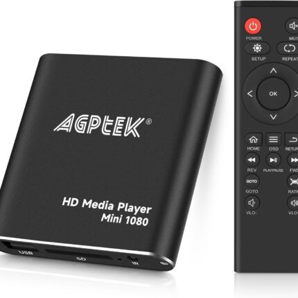 HDMI Media Player, Black Mini 1080p Full-HD Ultra HDMI Digital Media Player for -MKV/RM- HDD USB Drives and SD Cards