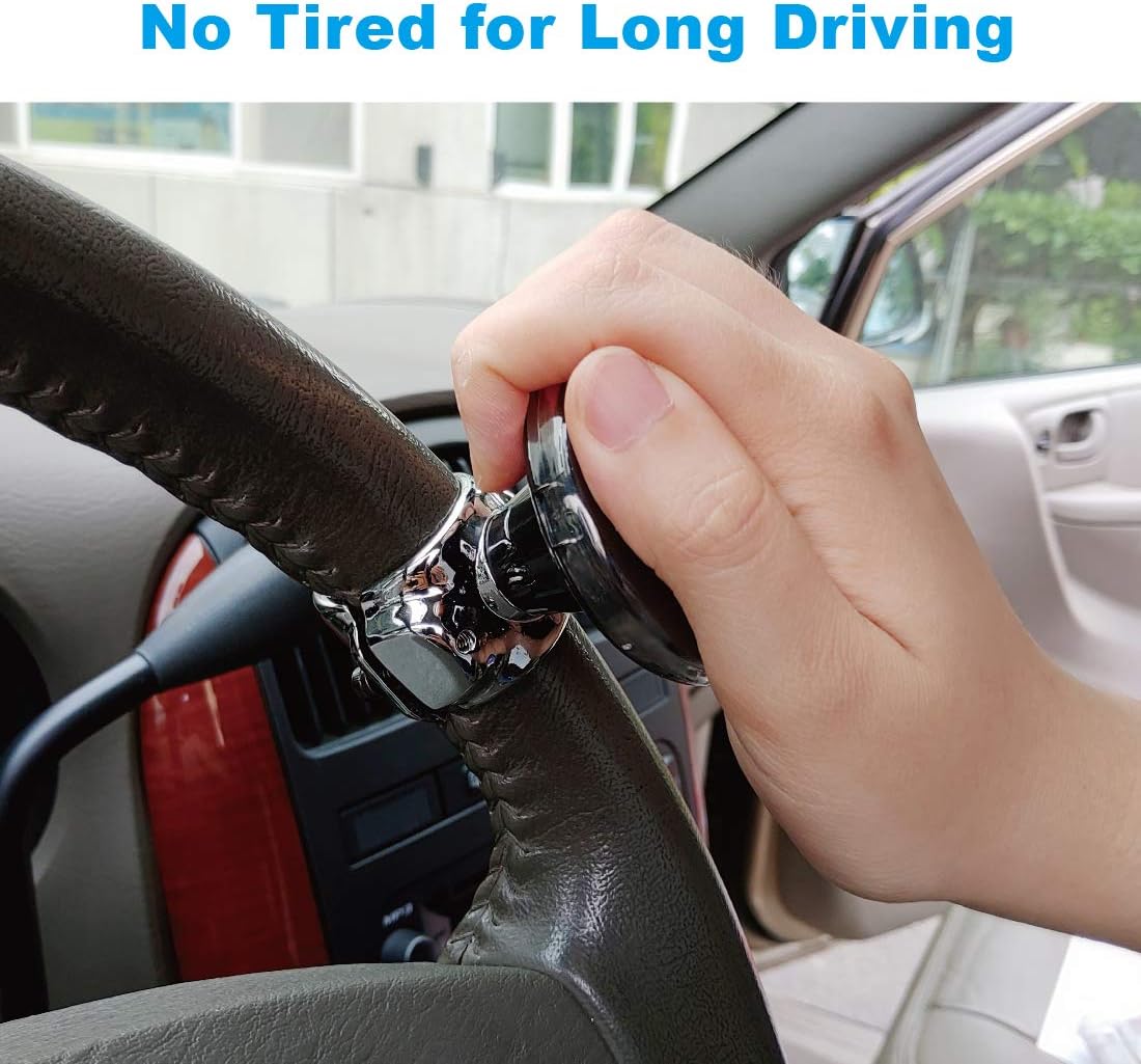Hypersonic Car Power Handle Easy Steering Suicide Knob Black Spinner Steering Wheel Accessories for Car/Truck/Boat - Image 2
