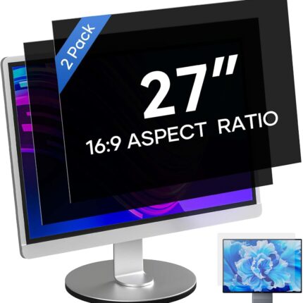 [2 Pack] 27 Inch Computer Privacy Screen for 16:9 Aspect Ratio Widescreen Monitor, Eye Protecting Anti-glare Blue Light Display Screen Privacy Protection, Removable Anti-scratch Coating