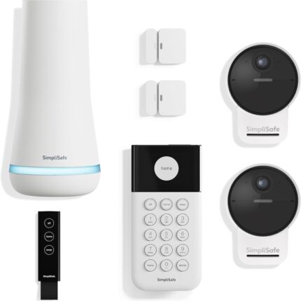 SimpliSafe 7 Piece Wireless Outdoor Camera Home Security System - Optional 24/7 Professional Monitoring - No Contract - Compatible with Alexa and Google Assistant