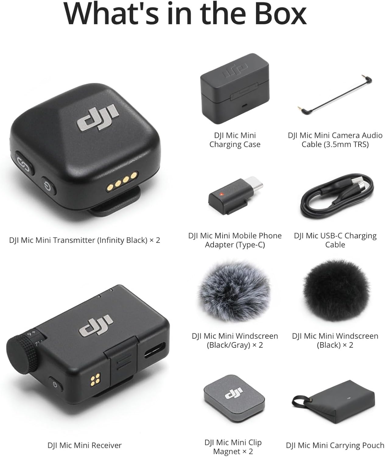 DJI Mic Mini (2 TX + 1 RX + Charging Case), Wireless Lavalier Microphone for iPhone/Camera/Android, Ultralight, Detail-Rich Audio, 48h Use, Noise Cancelling, Automatic Limiting, Vlog, Streaming - Image 6