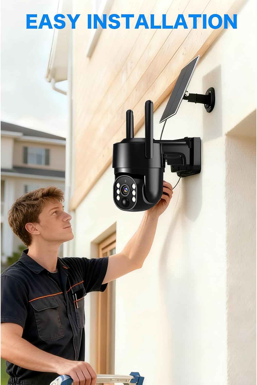 Solar Security Cameras Wireless Outdoor, 5G/2.4G Solar WiFi Cameras for Home Security, Solar Powered Outside Camera Wireless,Human Detection, Color Night Vision, 2-Way Talk (black02) - Image 2
