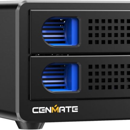 Aluminum Dual Bay Hard Drive Enclosure with Cooling Fan for 2.5“/3.5" SATA HDD/SSD with USB A/C 3.0, Support Hot Swappable, Daisy Chain Expansion, Tool-Free HDD Enclosure, DAS(NO RAID/NAS)