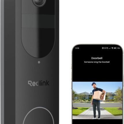 REOLINK 2K Battery Video Doorbell Camera, 150°x150° Head-to-Toe View, 2.4/5 GHz WiFi, Two-Way Talk, No Monthly Fee, Person/Vehicle/Package Detection(Chime not Included)