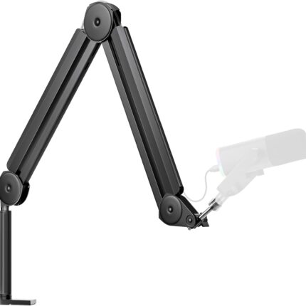InnoGear Mic Boom Arm Microphone Stand Cable Management for Blue Yeti FIFINE AM8 K669B HyperX QuadCast S SoloCast AT2020 Shure SM7B MV7 and Other Microphone