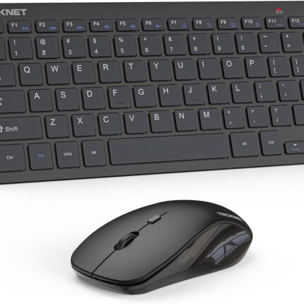 TECKNET Wireless Keyboard and Mouse Combo, Mini Cordless Computer Keyboard and Mouse Set 2.4GHz, Silent Adjustable 1600 DPI, Quiet Click, Lag-Free for Computer, Laptop, PC, Windows, Mac, Chrome OS