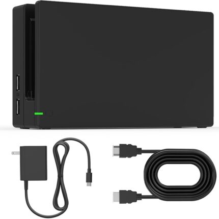 Dock Station for Switch/Switch OLED, Replacement 3-in-1 TV Dock Set with Original IC Module, AC Charger & High-Speed HDMI Cable for 1080P HD Output & Console Charging（Not Compatible with Switch 2）