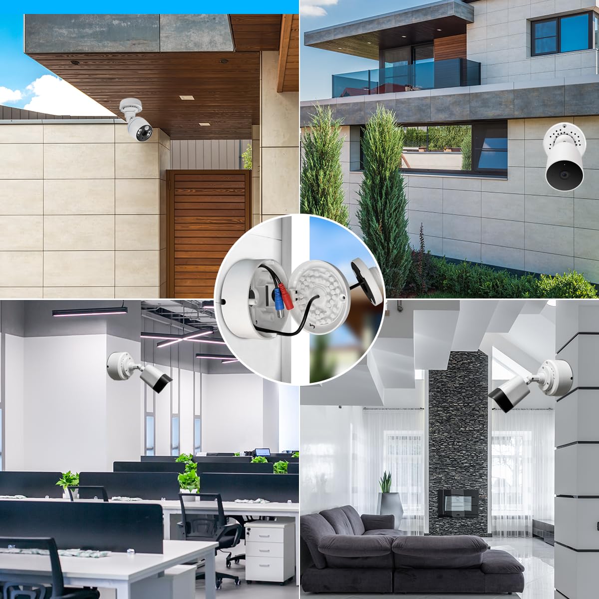 (ABS New) Security Camera Junction Box,Security Camera Bracket Outdoor,Plastic Waterproof Security Camera Mount Hide Cable Junction Box for Arlo Solar Panel Flip Cover Cable Cover - Image 7