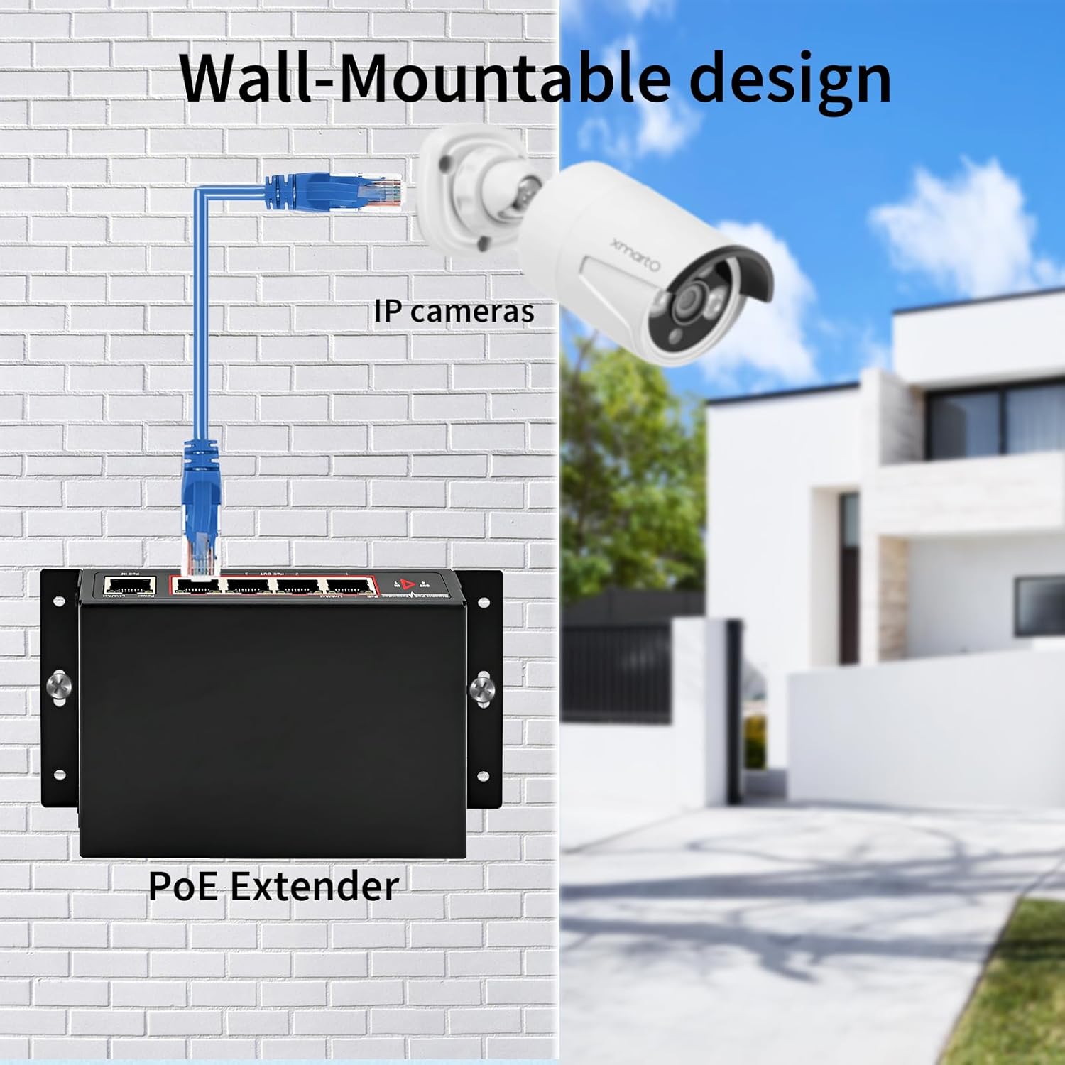 60W 4-Port Gigabit PoE Switch/Extender PoE Splitter Repeater, 10/100/1000Mbps, Supports IEEE 802.3af/at for Ethernet Extension, 6KV Lightning Protection, by CENTROPOWER - Image 5