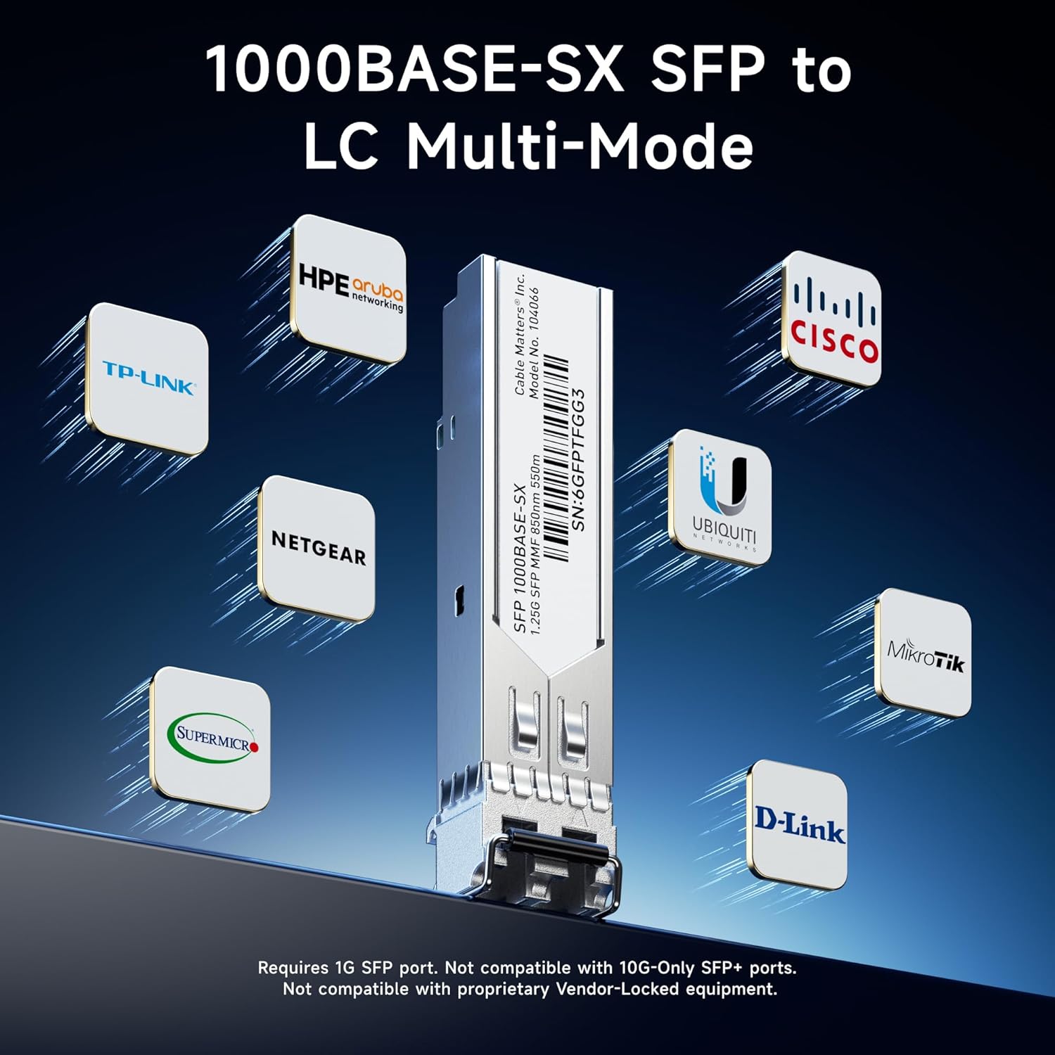 Cable Matters 2-Pack 1000BASE-SX SFP to LC Multimode 1G Fiber Transceiver Module, 1.25G, 800nm, MMP Fiber Up to 500m for Cisco, Ubiquiti, TP-Link, Huawei, MikroTik, Netgear, Supermicro, and More - Image 4