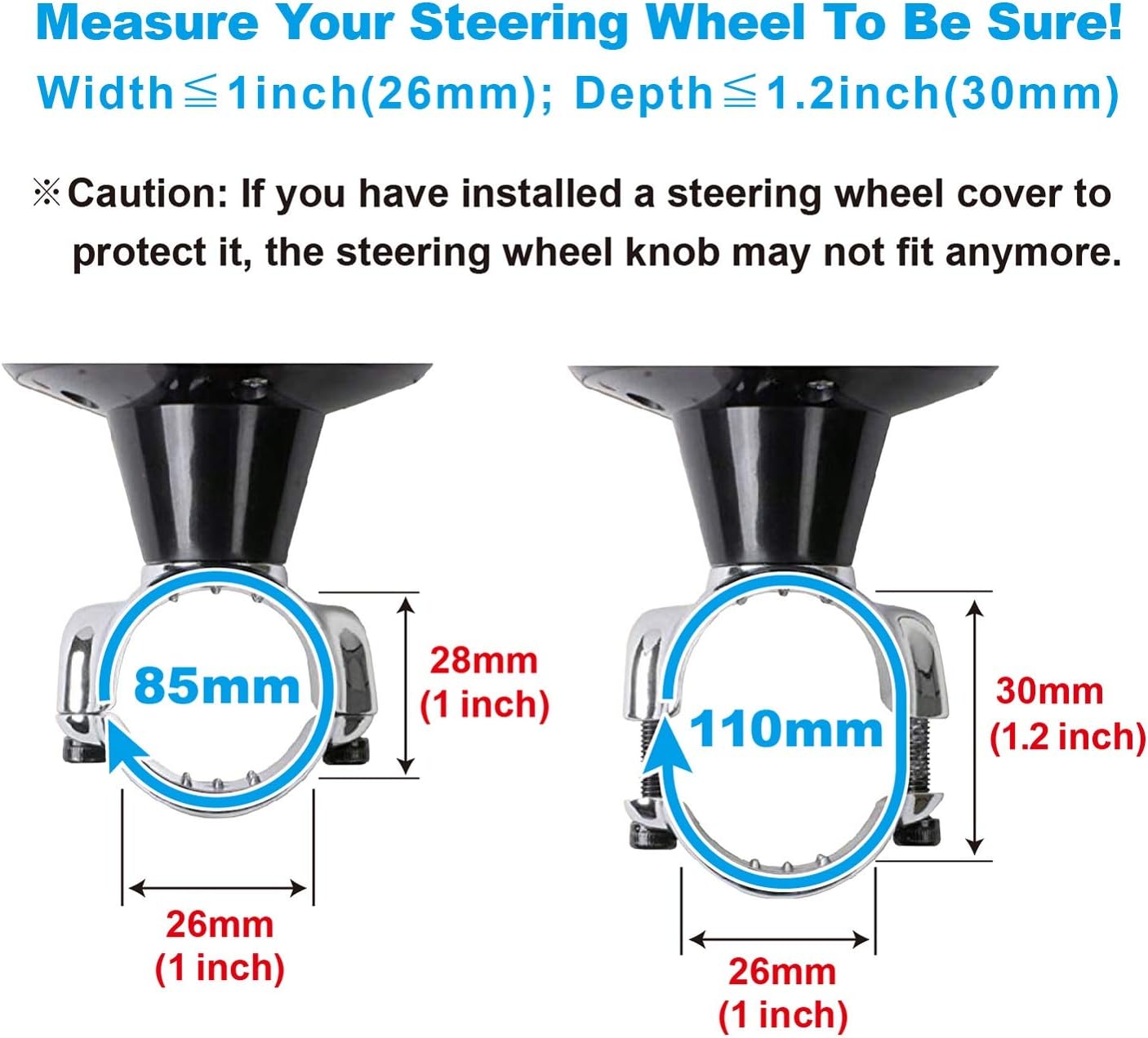 Hypersonic Car Power Handle Easy Steering Suicide Knob Black Spinner Steering Wheel Accessories for Car/Truck/Boat - Image 4