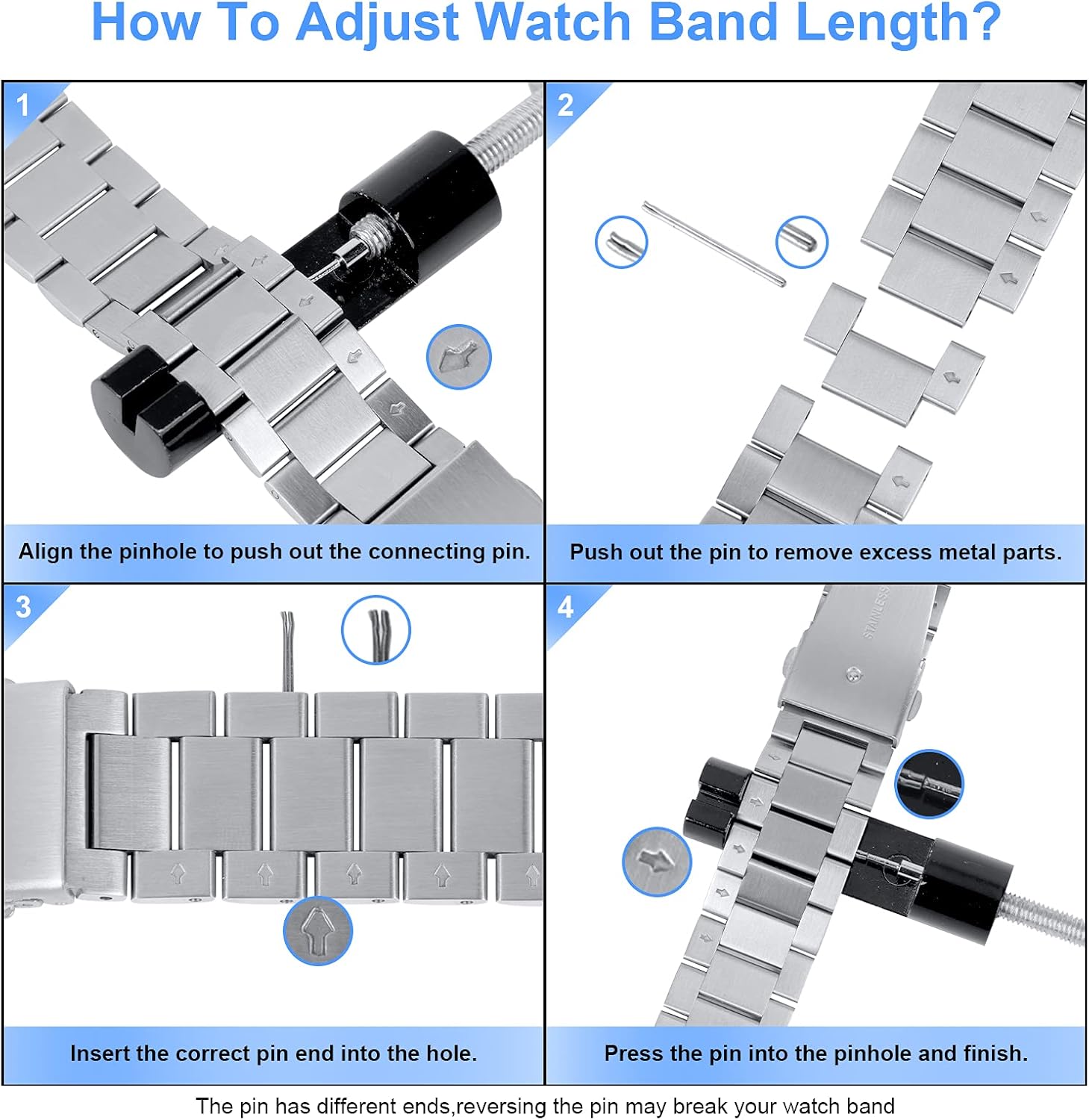 Moran Stainless Steel Watch Band Quick Release Replacement Metal Strap 20mm 22mm for Men Women - Image 7