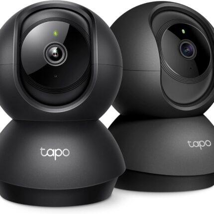 Tapo 2K Indoor Pan/Tilt Wired Security Camera - Works as a Baby Monitor & Pet Camera, Motion Detection, 2-Way Audio, Siren, Night Vision, No-Subscription Local Storage or Optional Cloud, C211 (2-Pack)