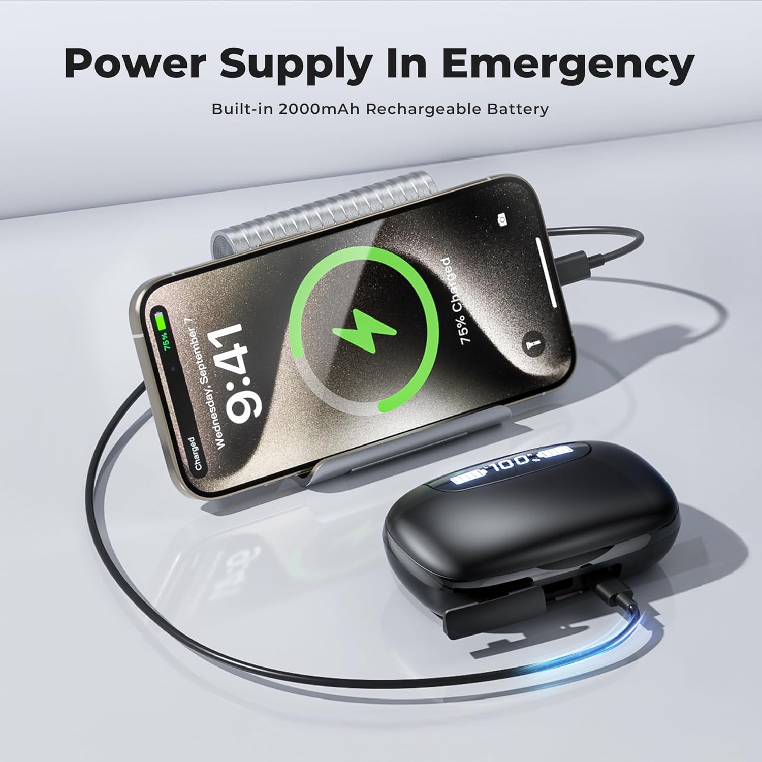 IAMJOY Gaming Earbuds, 20ms Low Latency, Wireless Game Earbuds with LED Display, 90H Play Time, 2.4GHz & Bluetooth, Noise-Canceling Mic Compatible with Meta Quest, PS5/4, VR, Switch, PC - Image 9