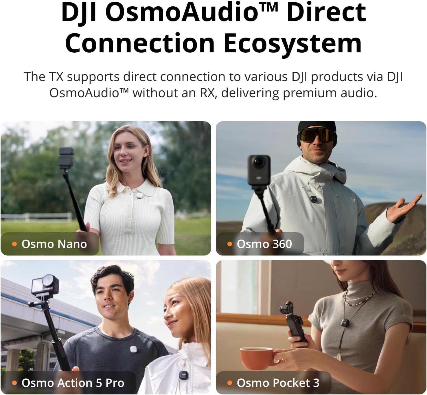 DJI Mic Mini (2 TX + 1 RX + Charging Case), Wireless Lavalier Microphone for iPhone/Camera/Android, Ultralight, Detail-Rich Audio, 48h Use, Noise Cancelling, Automatic Limiting, Vlog, Streaming - Image 5
