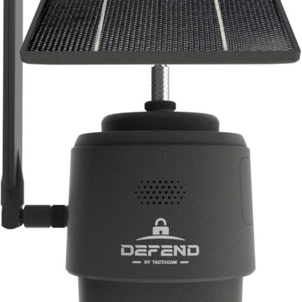 TACTACAM – Defend 360 Cellular Security Camera, 4K Photos, 1080p Video, Solar + Rechargeable Battery, 360° Pan/Tilt/Zoom, LTE Cellular, Motion Alerts, Weather Resistant