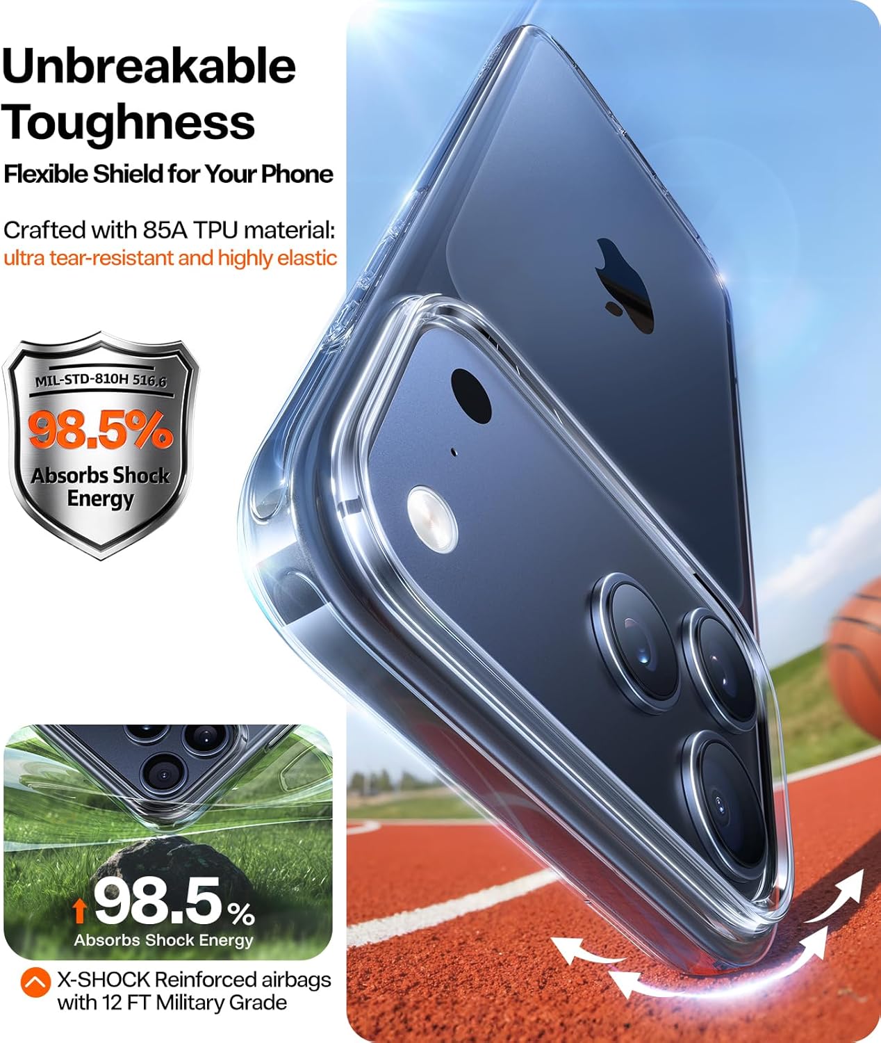 TORRAS for iPhone 17 Pro Case Crystal Clear, Ultra-Thin, 2025 Upgraded Non-Yellowing, Military-Grade Protection, Transparent Slim Case for iPhone 17 Pro Phone Case, Soft, Anti-Scratch, Clear - Image 5