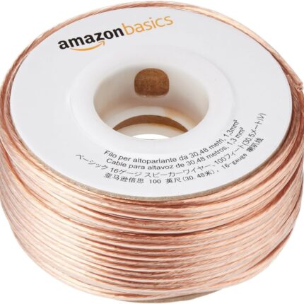 Amazon Basics Speaker Cable, Easy Assembly, 16-Gauge, Bronze, 100 ft