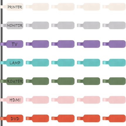 Trilancer Cable Cord Labels Large Size, for Organizing Wires and Identification, Multicolored Handwriting Cable Tags, Reusable with Multiple Uses - 35 PCS