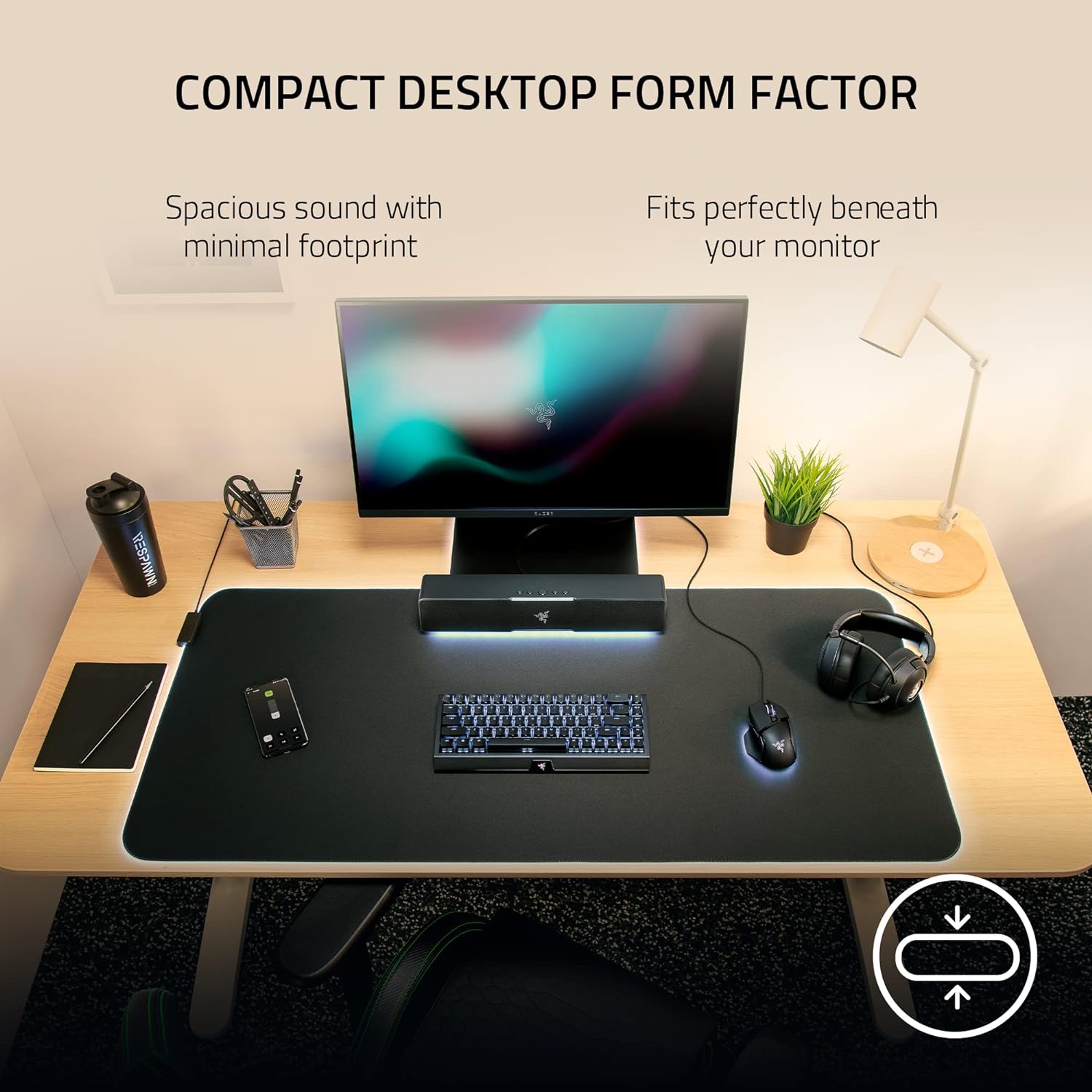 Razer Leviathan V2 X PC Soundbar with Full-Range Drivers - Compact Design - Chroma RGB - USB Type C Power and Audio Delivery - Bluetooth 5.0 - for PC, Laptop, Smartphones, Tablets & Nintendo Switch - Image 3