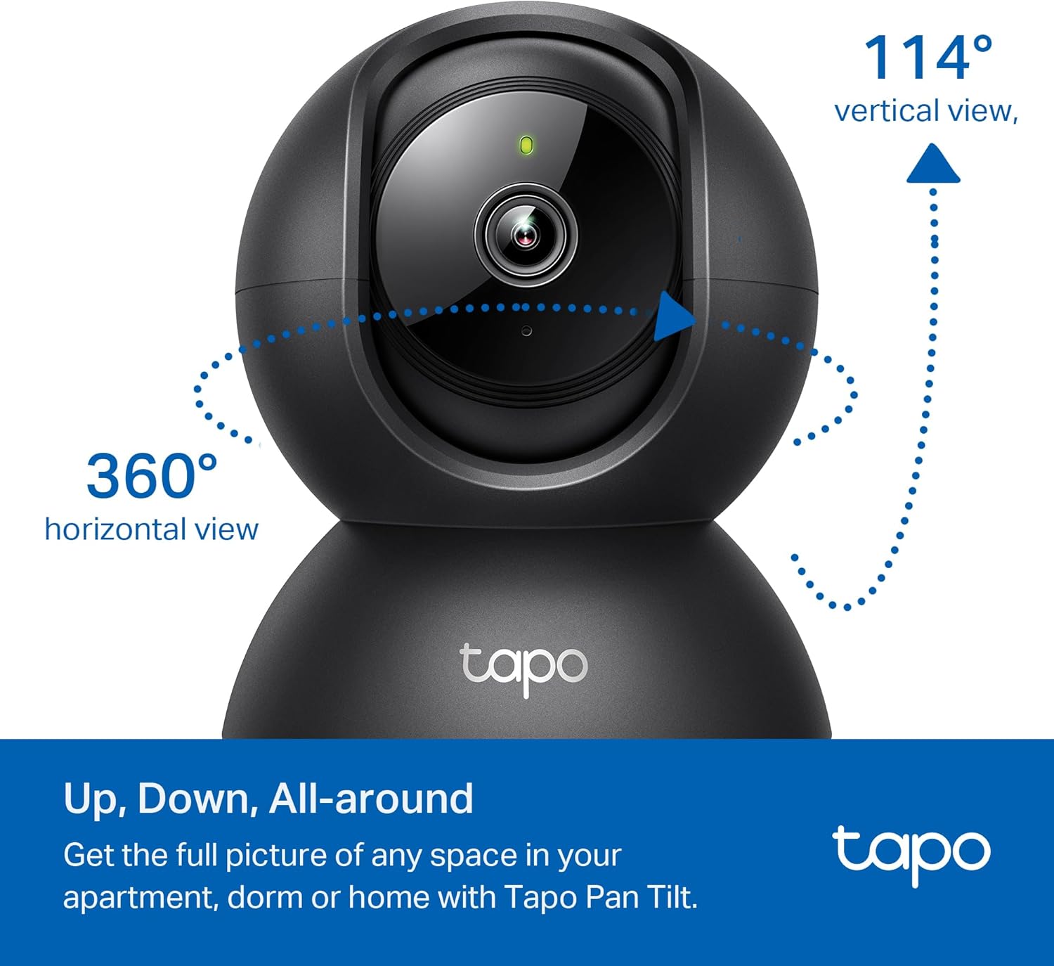 Tapo 1080P Indoor Pan/Tilt Wired Security Camera - Works as a Baby & Pet Monitor, Motion Detection, 2-Way Audio, Siren, Night Vision, Subscription-Free Local Storage or Optional Cloud, Black, C201 - Image 4