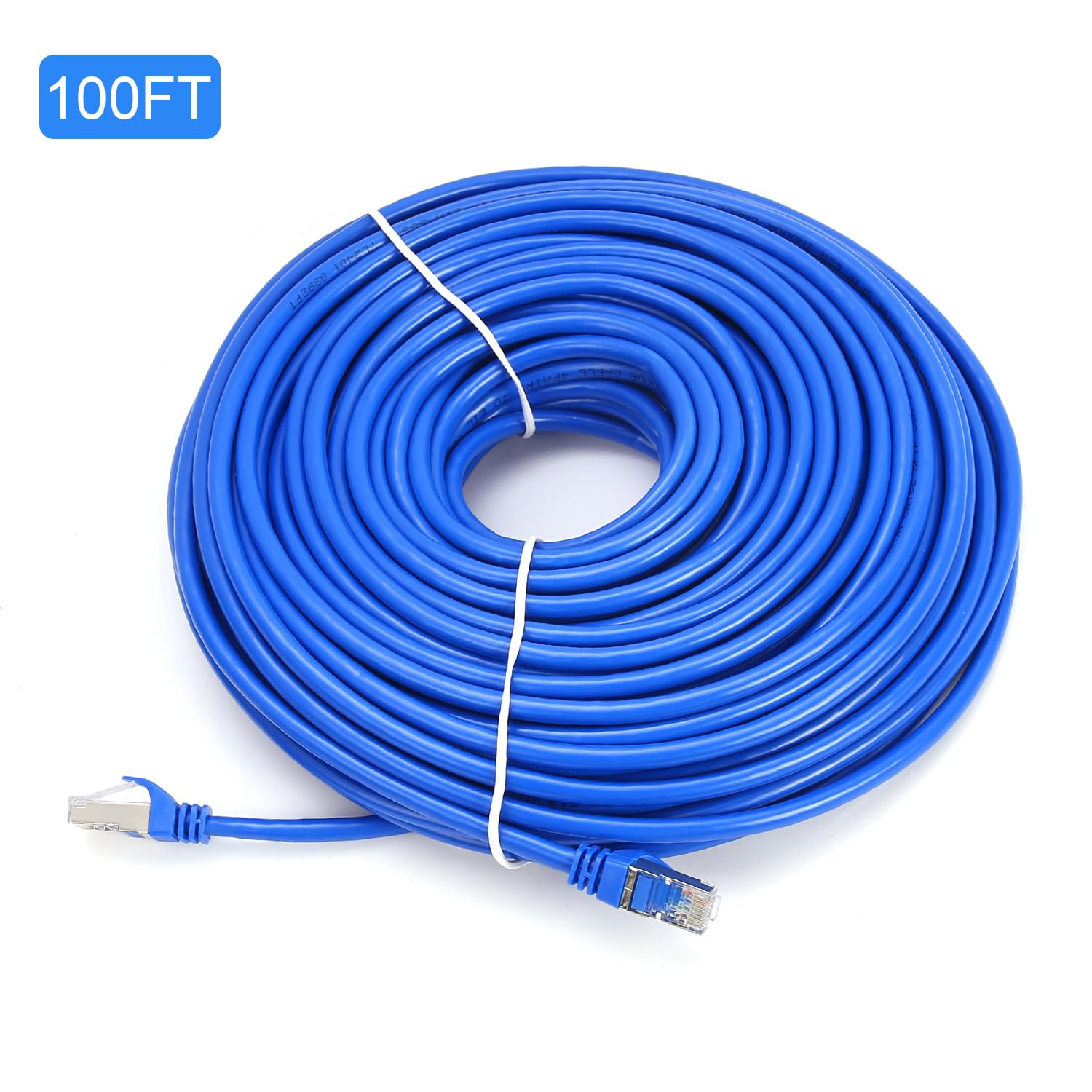 CAT 6 Shielded Ethernet Cable 100 FT, Indoor High-Speed (SFTP) 10Gbps Snagless Shielded 100FT Ethernet Cable for Internet, Router, Computer, PlayStation, Xbox, POE Camera, Printer - Blue - Image 7