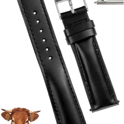 Vintage Leather Watch Band Quick Release Leather Strap For Men Women Handmade Extra Soft Watch Wrist Band Elegant Replacement Stainless Steel Strap 18mm 19mm 20mm 21mm 22mm
