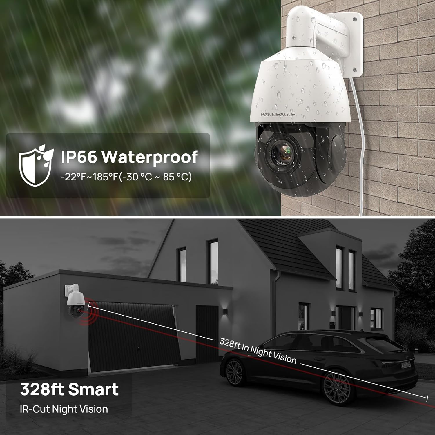 PANOEAGLE 5MP PTZ PoE IP Camera Outoodoor Speed Dome, 18x Optical Zoom Security Camera with Auto Tracking, Human Vehicle Detection, Two Way Talk, 330ft IR Night Vision, IP66 - Image 9