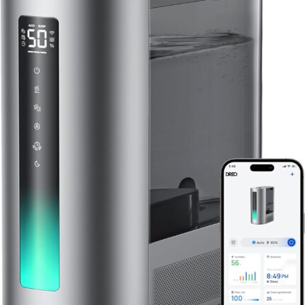 DREO 6L Humidifiers for Bedroom, Smart Warm & Cool Mist for Large Room, 60Hr Quiet Runtime for Baby, Plant, Humidity Sensor, Indicator Light, 12H Timer, Google/Alexa, HM713S