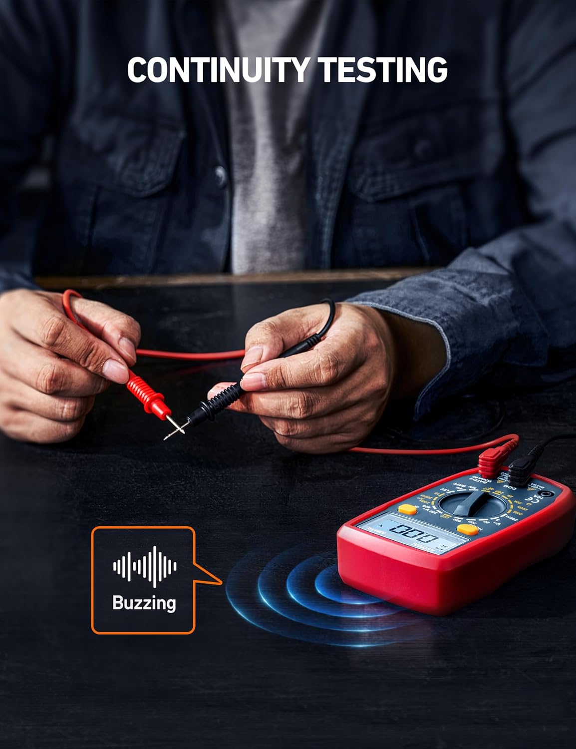 AstroAI Digital Multimeter Tester 2000 Counts with DC AC Voltmeter and Ohm Volt Amp Meter; Measures Voltage, Current, Resistance, Continuity and Diode, Blue - Image 5