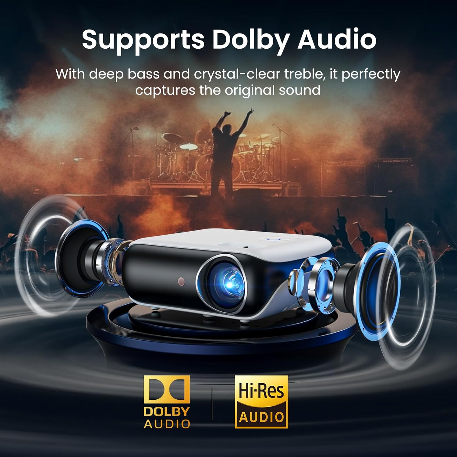 Official Licensed Google TV Smart Projector, HAPPRUN 4K UHD Home Theater with Dolby Sound, Wi-Fi & Bluetooth, Built-in Streaming Apps, Compatible with Games Consoles & Smartphone, Indoor & Outdoor Use - Image 5