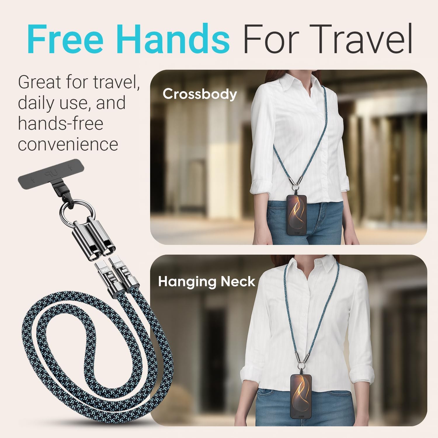 TOP-UP Lanyard – Cell Phone Strap with 240W USB C Charging & Data Cable – Durable Travel Essentials for iPhone 17/16/15 - Image 2