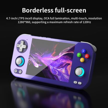 Anbernic RG476H Retro Handheld Game Console 4.7-inch LTPS in-Cell Screen No Card Android 13 System 128G Storage Support AI Functions 3D Hall Effect Joystick WiFi Bluetooth HD and TV Output Indigo
