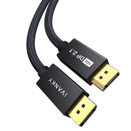 IVANKY 80Gbps 16K Displayport Cable 10ft, Long DP 2.1 Cable [16K@60Hz, 8K@120Hz, 4K@240Hz/165H, 2K@360], Display Port 2.1 Support HDR10, HDCP 2.2, DSC 1.2a for 3090 Graphics/Gaming Monitor/TV, 10FT