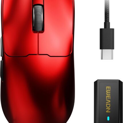 S9 Ultra Wireless Gaming Mouse, 59G Ergonomic Computer Mouse, Triple Modes, 8K Polling, PAW3950 42K DPI Optical Sensor, Kailh Switch, 250h Battery Life, Programmable for PC/Win/Mac(Red)