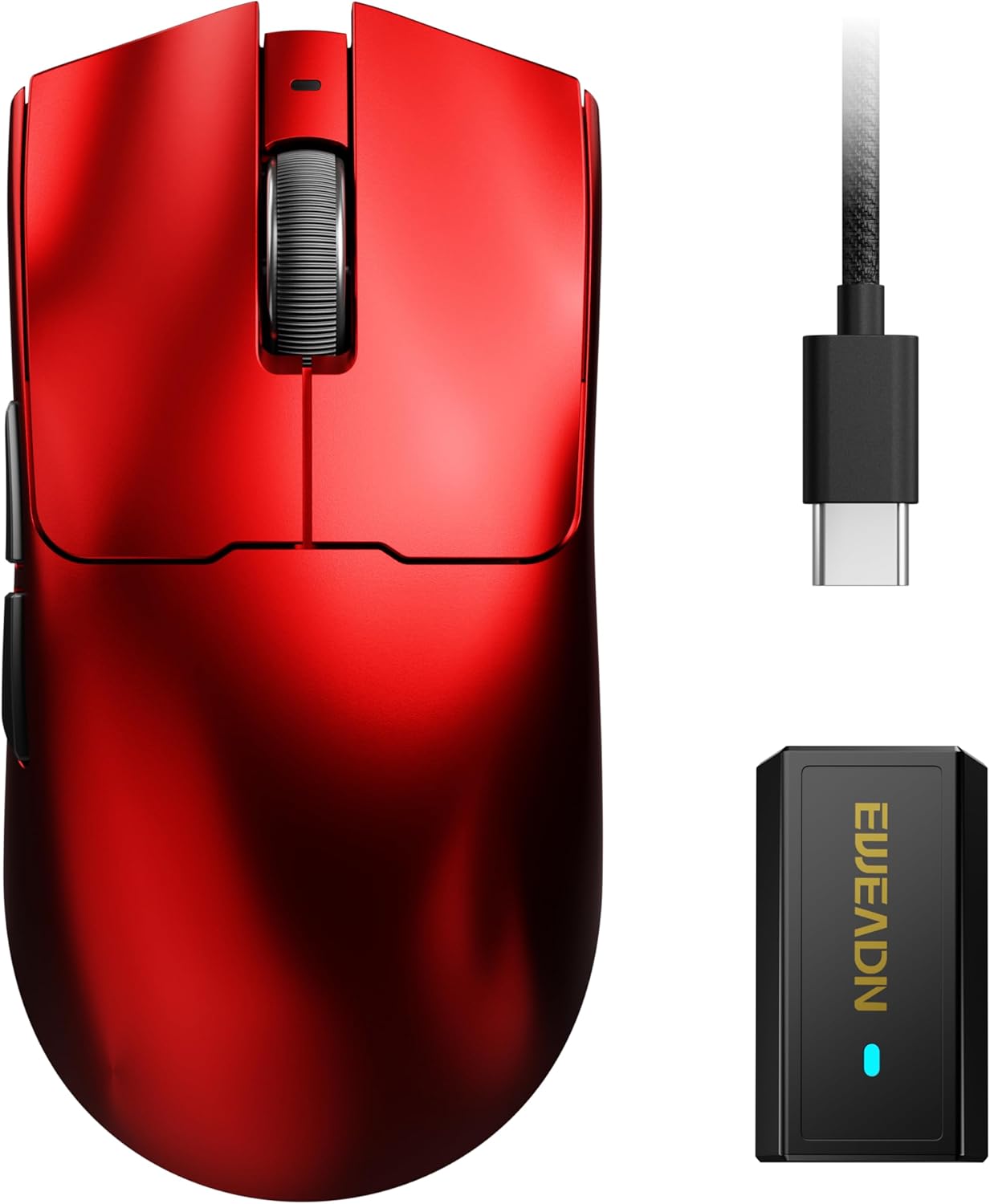 S9 Ultra Wireless Gaming Mouse, 59G Ergonomic Computer Mouse, Triple Modes, 8K Polling, PAW3950 42K DPI Optical Sensor, Kailh Switch, 250h Battery Life, Programmable for PC/Win/Mac(Red)