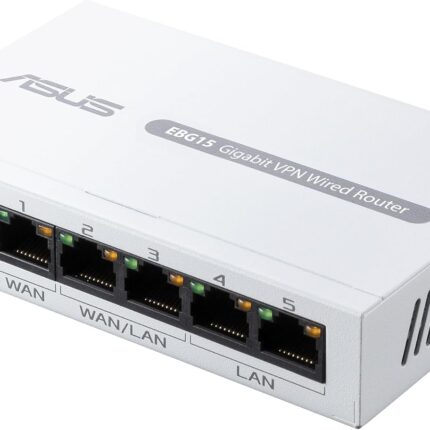 ASUS ExpertWiFi EBG15 Gigabit VPN Wired Router, up to 3 WAN ethernet Ports + 1 USB WAN, IPS Intrusion Prevention, Layer 7 Firewall, Commercial-Grade Network Security, Remote Management with App