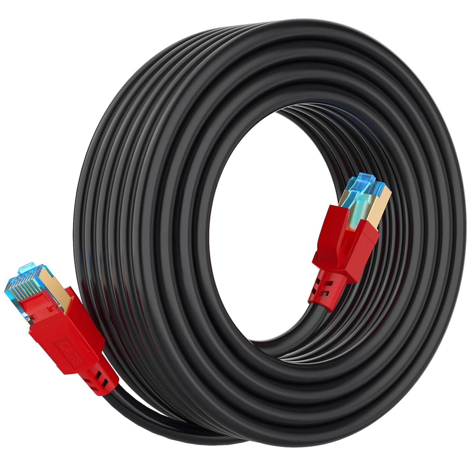 AOPOCKAN TECH Cat 8 Ethernet Cable 20 ft,Heavy Duty High Speed Internet Network Cable,Professional LAN Cable, 26AWG, 2000Mhz 40Gbps with Gold Plated RJ45 Connector, Shielded in Wall,Indoor&Outdoor