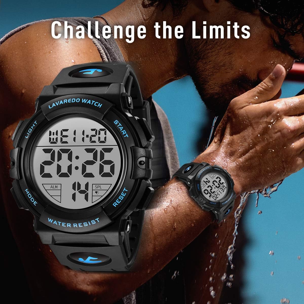 Mens Digital Watch Sports Military Watches Waterproof Outdoor Chronograph Wrist Watches for Men with LED Back Ligh/Alarm/Date - Image 2