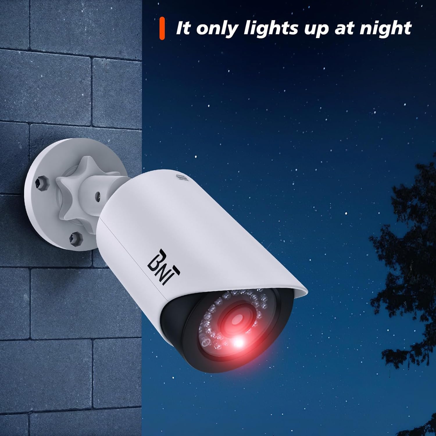 BNT Dummy Fake Camera, Surveillance Security CCTV Dome Camera, with One LED Light, Security Alarm Sticker Label (TC-W2), Security Camera Suitable for Indoor/Outdoor (2 Pack, White) - Image 4