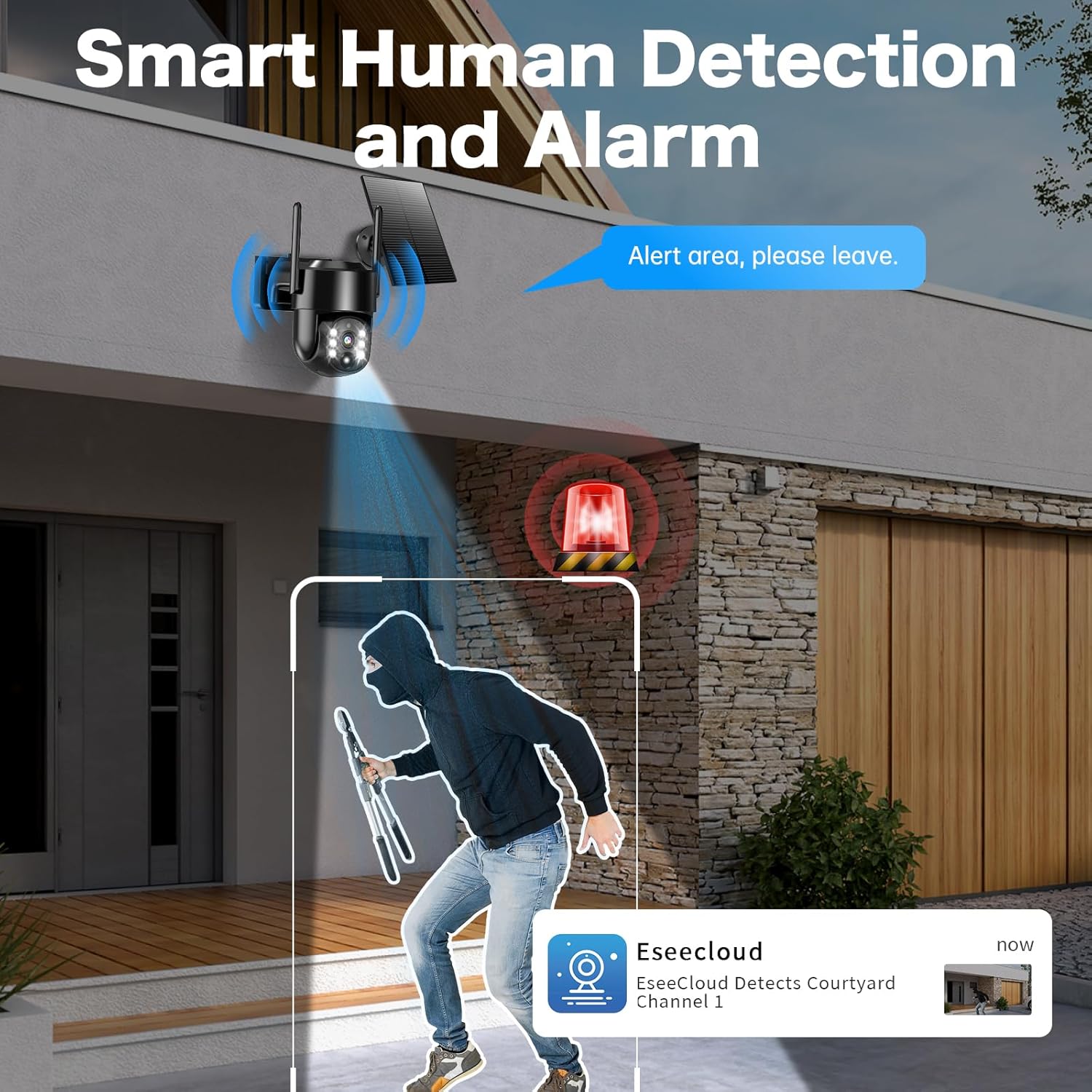 Solar Security Cameras Wireless Outdoor, 5G/2.4G Solar WiFi Cameras for Home Security, Solar Powered Outside Camera Wireless,Human Detection, Color Night Vision, 2-Way Talk (black02) - Image 7