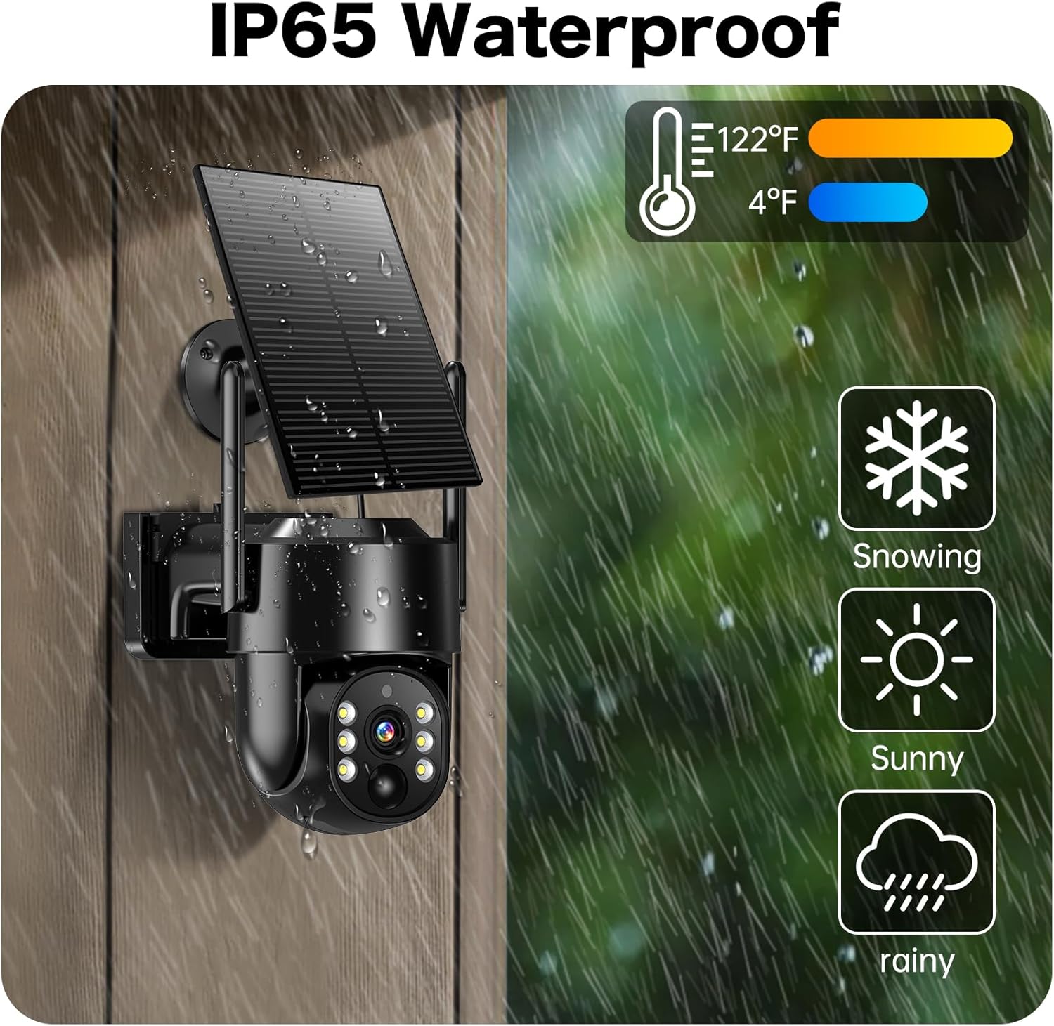 Solar Security Cameras Wireless Outdoor, 5G/2.4G Solar WiFi Cameras for Home Security, Solar Powered Outside Camera Wireless,Human Detection, Color Night Vision, 2-Way Talk (black02) - Image 4