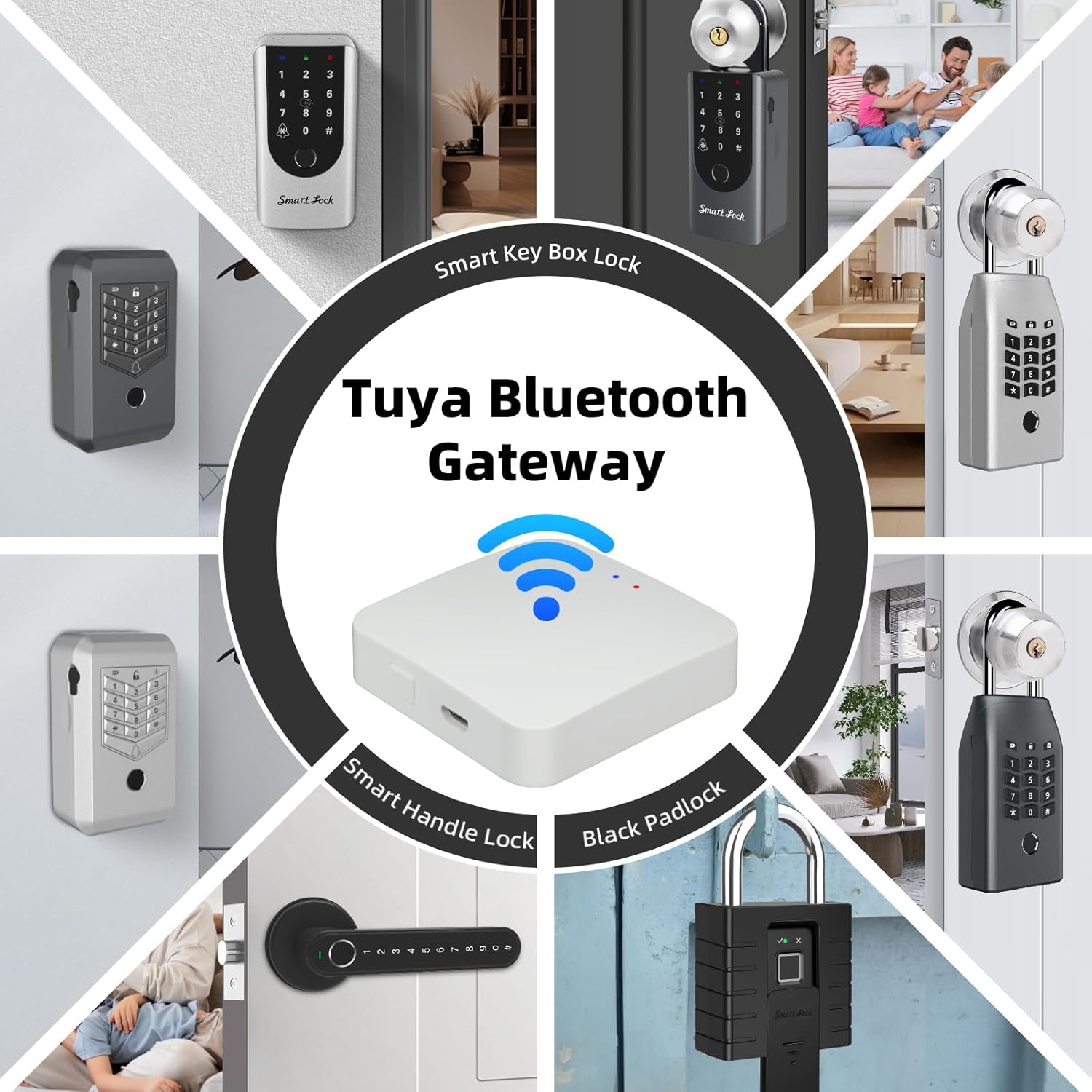 Smart Gateway, Tuya App Remote Control, Smart Home Bridge Hub, Support Smart Key Box and Door Lock for Remote Unlocking (White) - Image 4