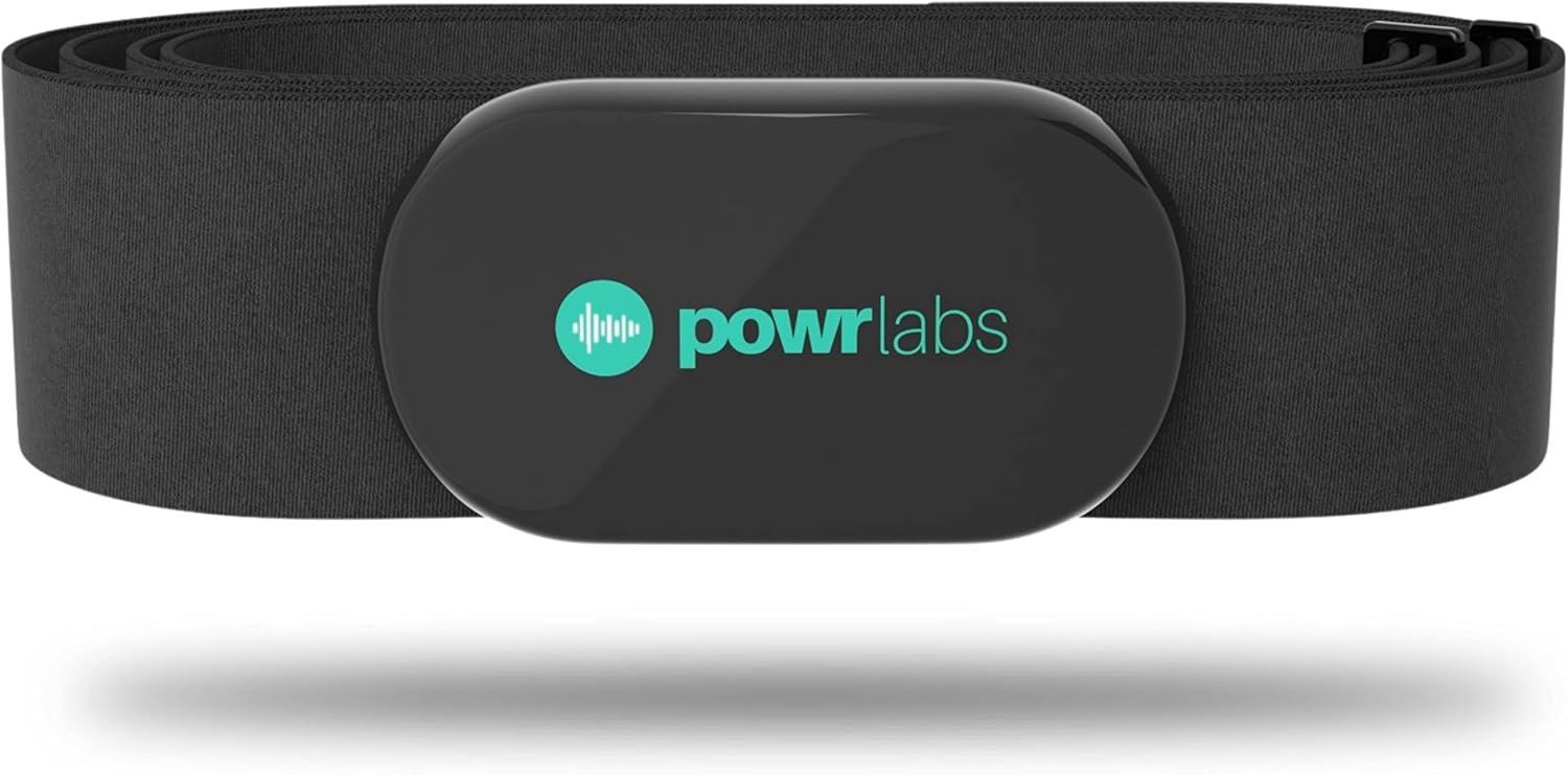 Powr Labs Bluetooth and ANT+ Heart Rate Monitor Chest Strap - All Day Comfort, Easy Connectivity - Compatible with Polar, Garmin, Peloton, Wahoo