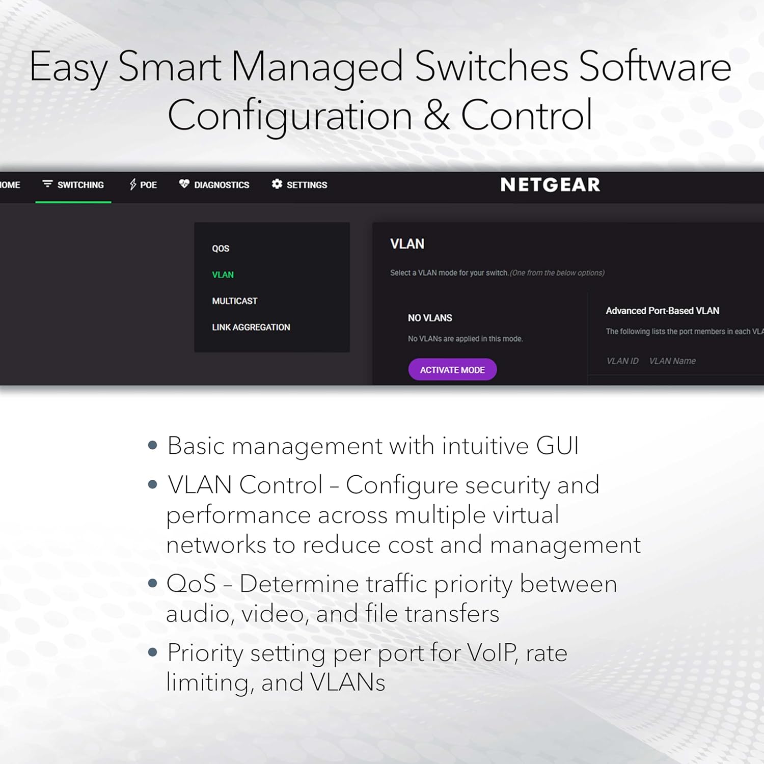 NETGEAR 8 Port PoE Gigabit Ethernet Easy Smart Managed Essentials Switch (GS308EP) - with 8 x PoE+ @ 62W, Desktop or Wall Mount - Image 3