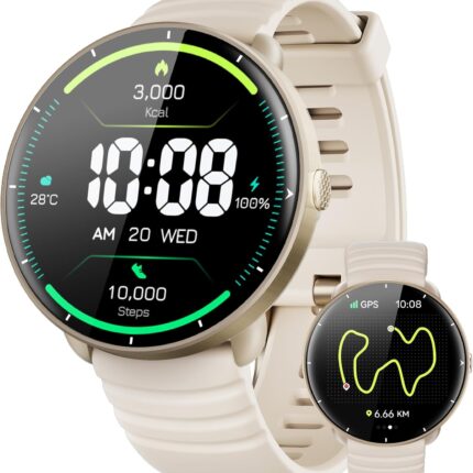 Parsonver Swimming Smart Watch, 5ATM Waterproof for Pool & Open Water, Built-in GPS & Compass, AMOLED Fitness Tracker with 100+ Sports Modes, Heart Rate & Sleep Monitor, AI Swim Analysis, French Grey