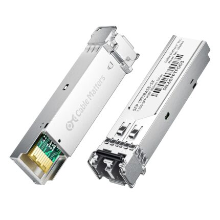 Cable Matters 2-Pack 1000BASE-SX SFP to LC Multimode 1G Fiber Transceiver Module, 1.25G, 800nm, MMP Fiber Up to 500m for Cisco, Ubiquiti, TP-Link, Huawei, MikroTik, Netgear, Supermicro, and More