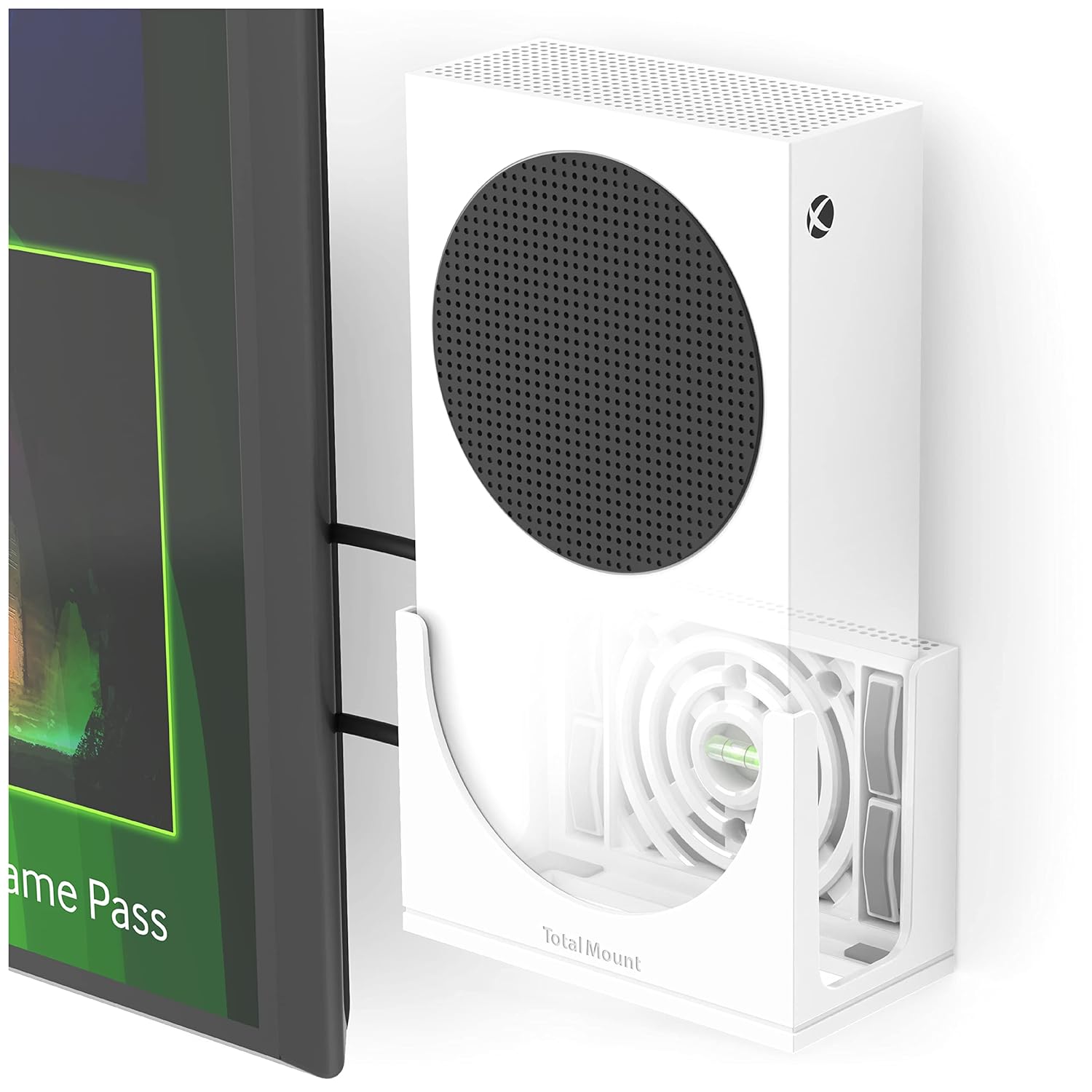 TotalMount – Wall Mount for Xbox Series S – Holds Xbox Series S on a Wall by Your TV (White Mount)